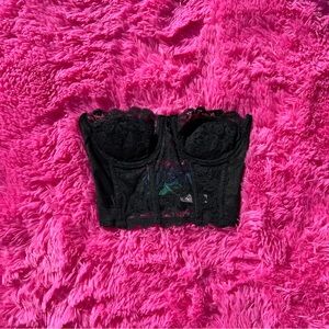 black lace bustier